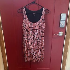 Pink and Black Sequined Dress